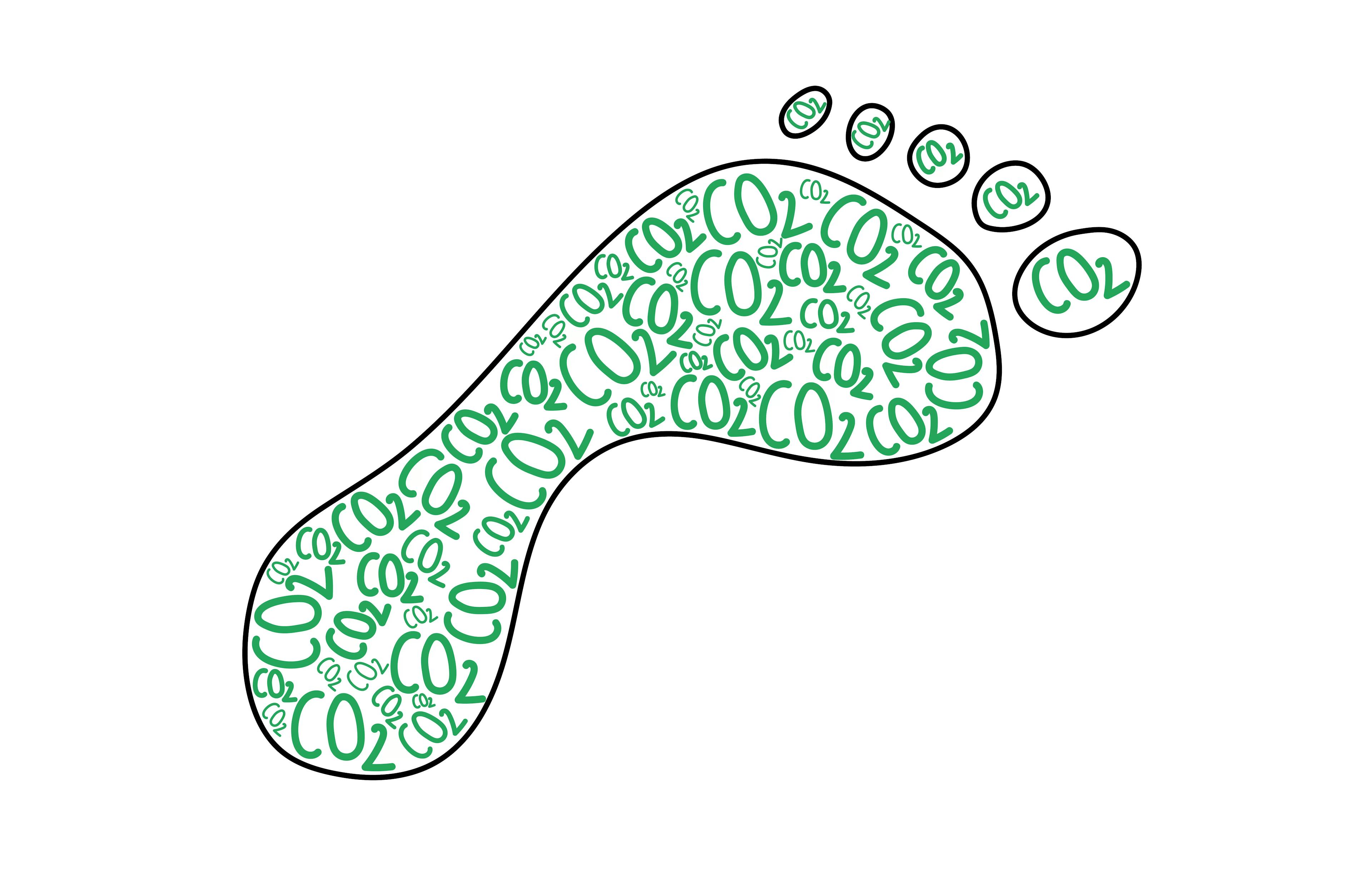 carbon footprint graphic made from CO2s relating to junk removal