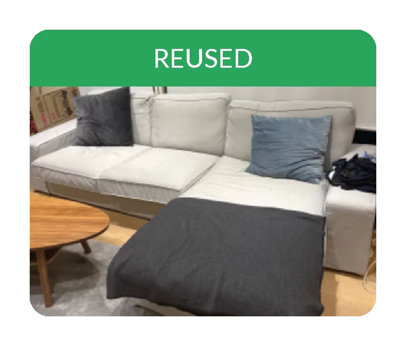 L shaped sofa removed and reused for £0