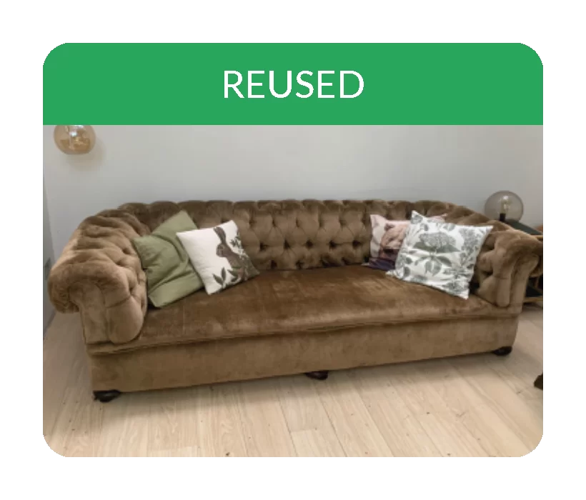 chesterfield sofa removed and reused for free